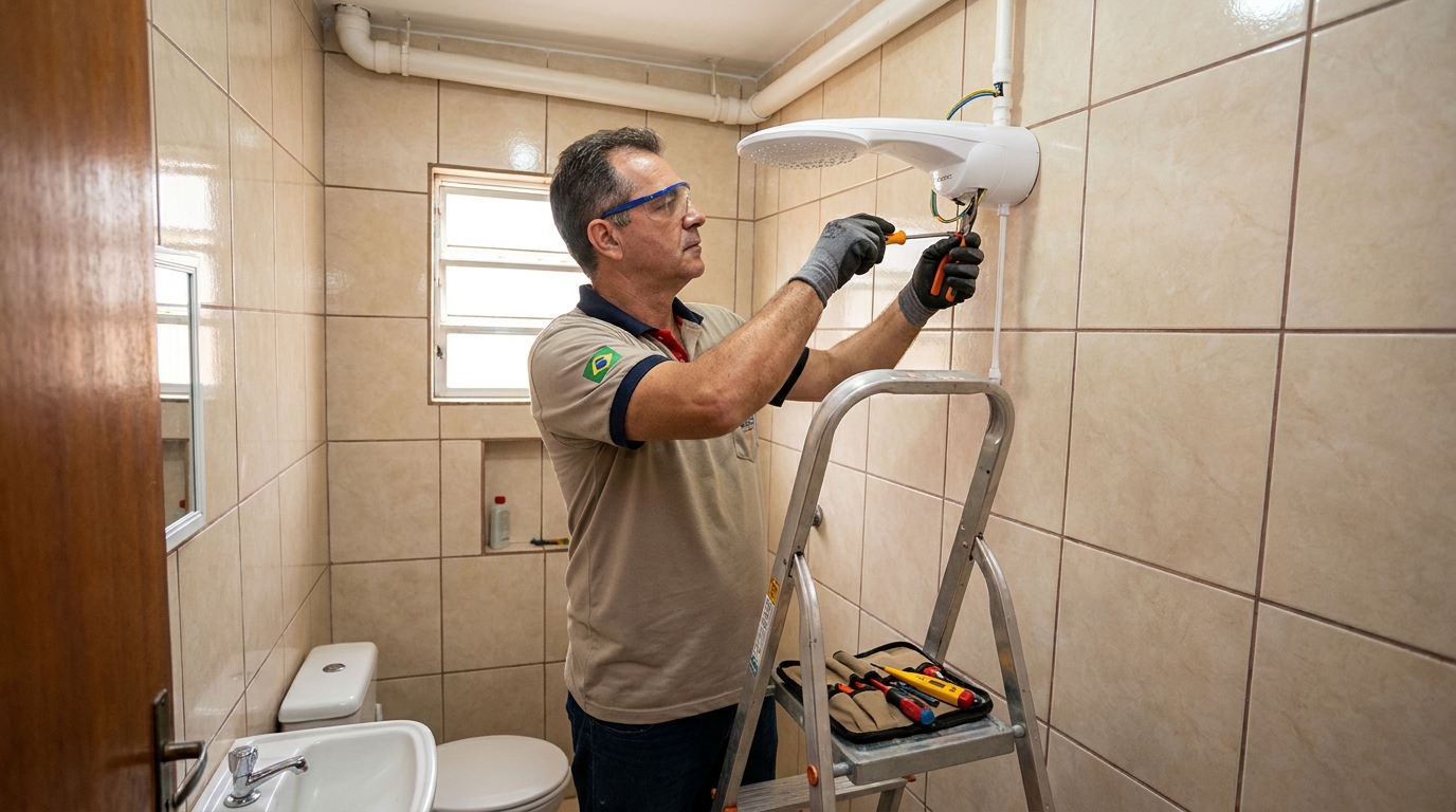 Substituição de Chuveiro Antigo em Belém‑PA